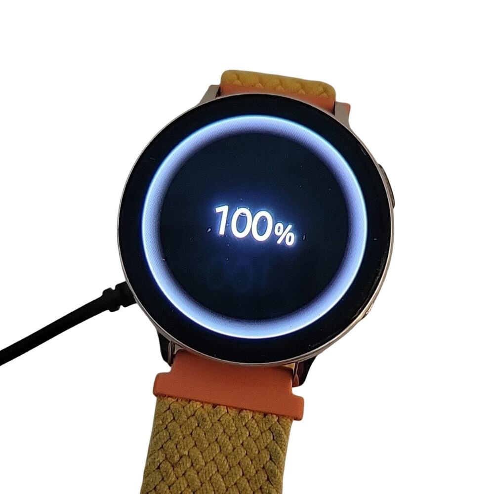 Samsung Galaxy Watch Active 2 Stainless Steel Yellow CHARGER INCL Tested Works